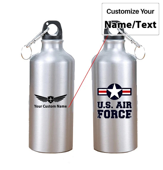 US Air Force aviation design on thermos, vacuum-insulated.