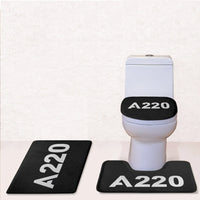 Thumbnail for Airbus A220 Flat Text Toilet Seat Cover Three-piece aviation print on soft fabric toilet seat cover set.