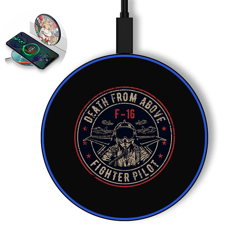 Fighter Jet 16 - Death From Above aviation design on durable build wireless charger.