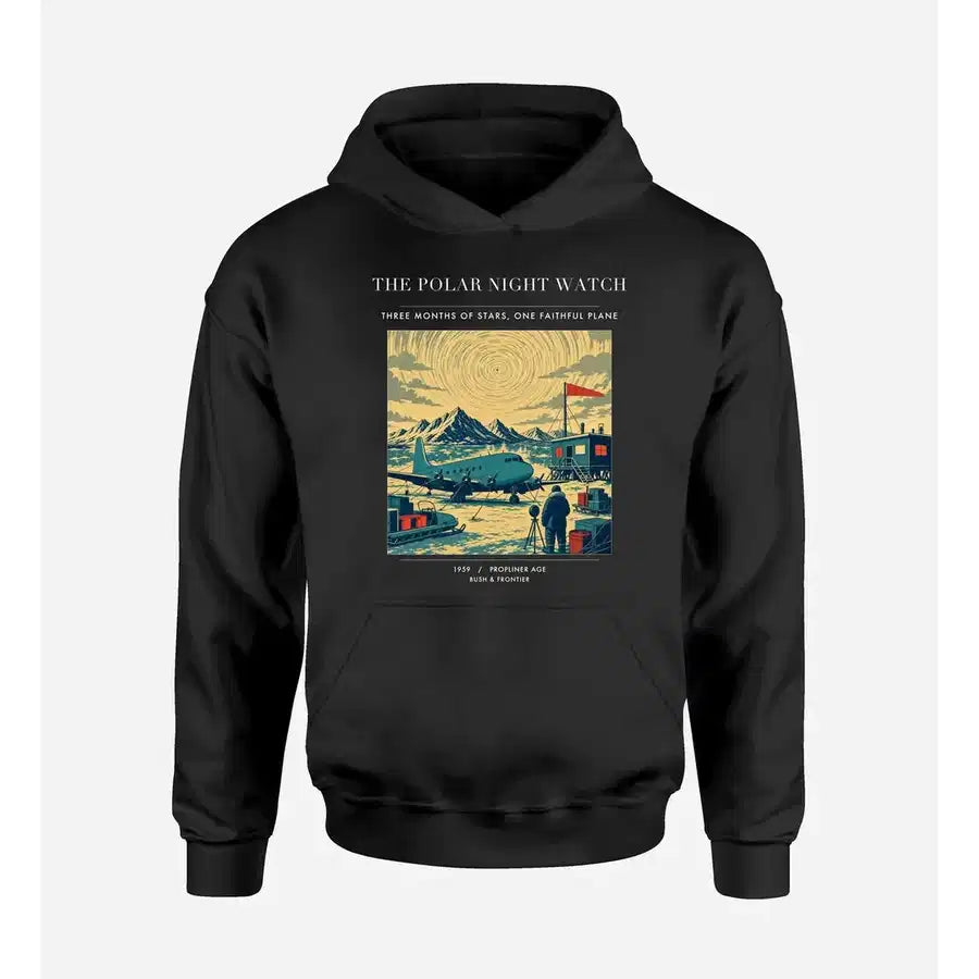 VINTAGE G4357 - The Polar Night Watch - Premium Hoodie design on black premium