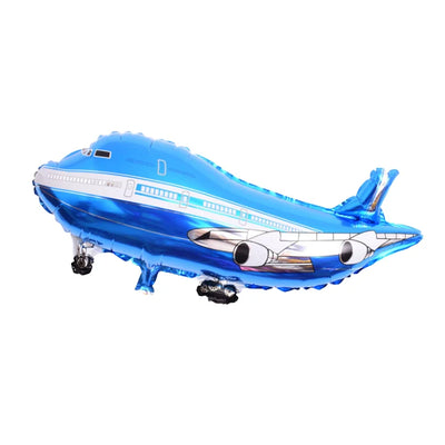 Blue Cartoon Plane Balloon: Airliner Style, Fun & Eye-Catching Decor for Events aviation themed airplane balloon in durable l.