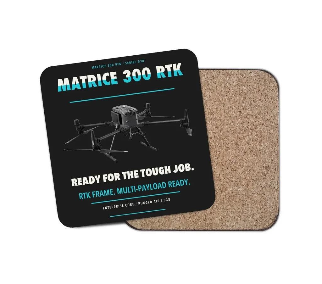 DJI Matrice 300 RTK design on black 1 piece coaster