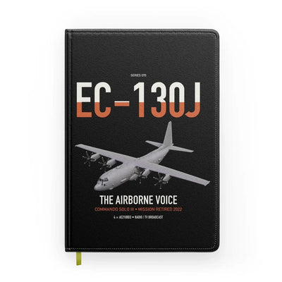 EC-130J Commando Solo III design on black notebook