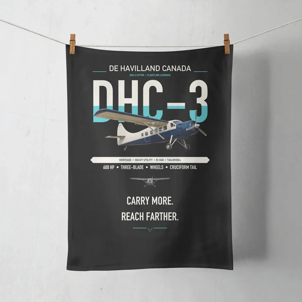 DHC-3 Otter design on black towel
