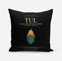 Thumbnail for Tulsa International Airport (TUL) design on black pillow