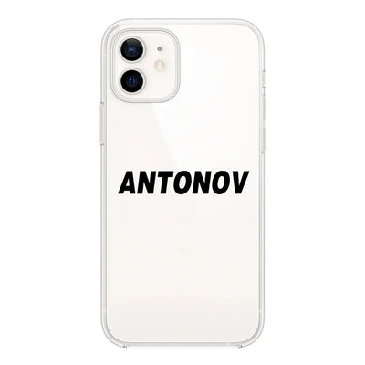 Antonov & Text Transparent Silicone aviation themed transparent iPhone case for iPhone.