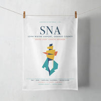 Thumbnail for John Wayne Airport, Orange County (SNA) design on white towel