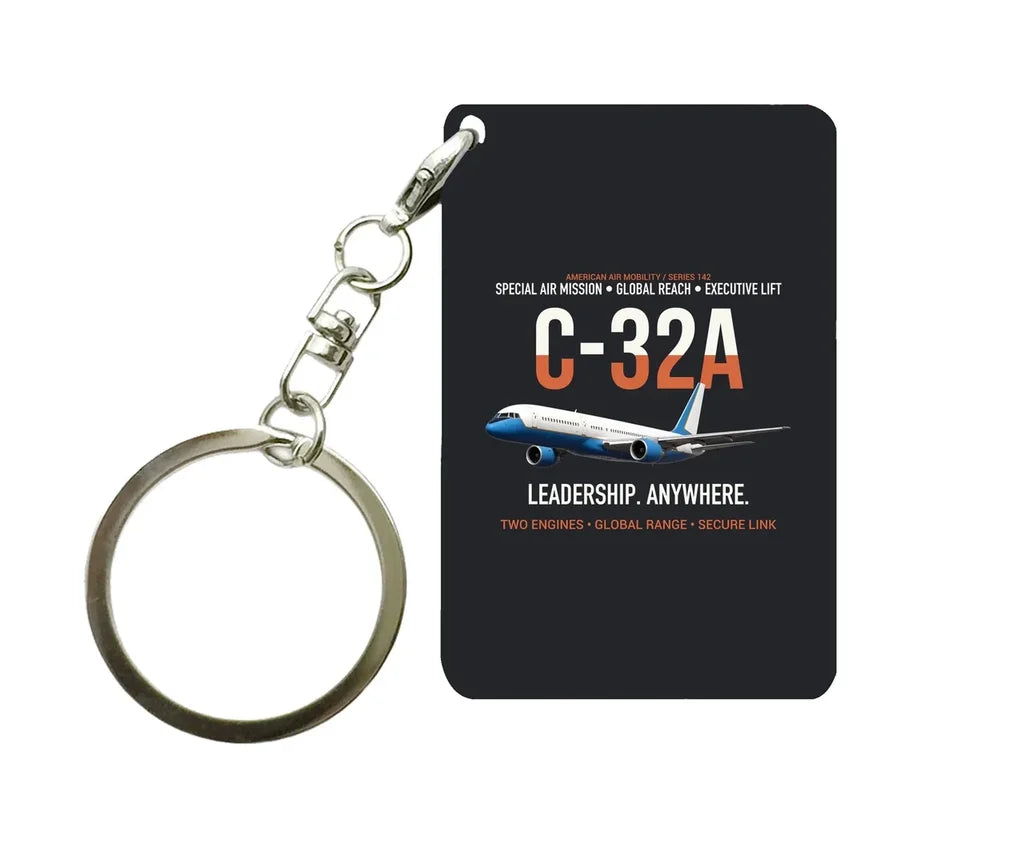 C-32A SPECIAL AIR MISSION Key Chain design on black key chain