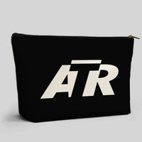 Thumbnail for ATR & Text aviation design zipper pouch, durable polyester construction.