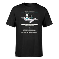 Thumbnail for Cessna Citation X+ design on black double-side t-shirt, single-side print