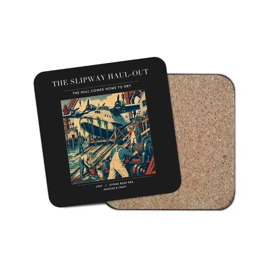 The Slipway Haul-Out - Designed Coasters design on black 1-piece