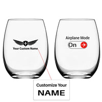 Thumbnail for Airplane Mode On Water & Drink aviation design on water glass, crystal-clear premium glassware.