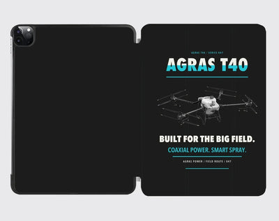 DJI Agras T40 design on black ipad tablet case