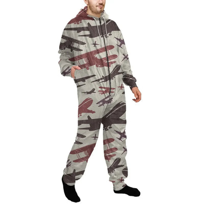 Vintage & Jumbo Airplanes Jumpsuit for Men & Women aviation design on soft cotton blend jumpsuit.