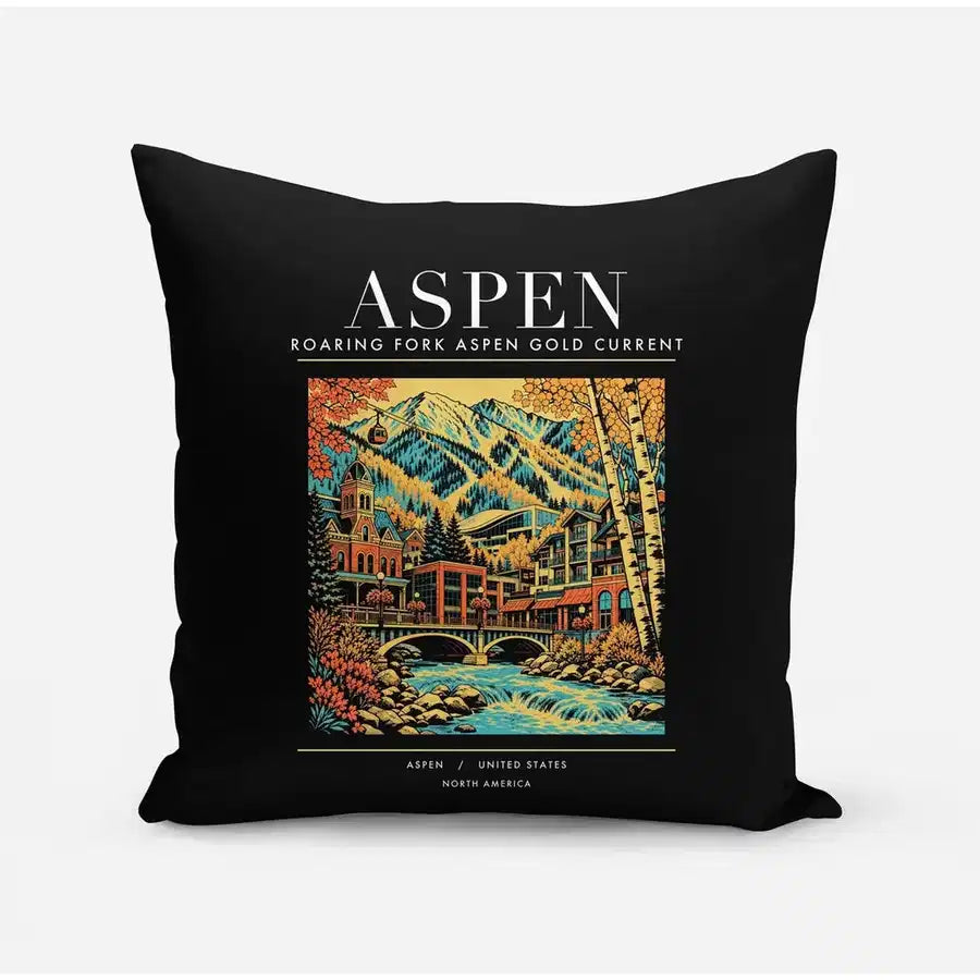 ASPEN - Poster - Pillow - Black