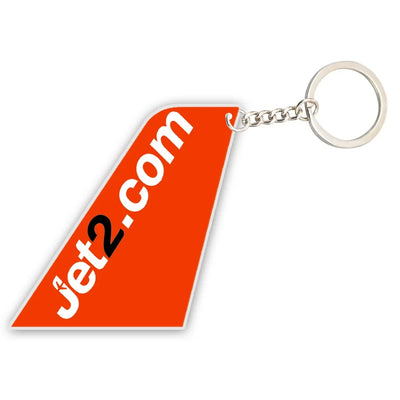 JET2 Airlines aviation aircraft-tail key chain, acrylic body, metal ring.