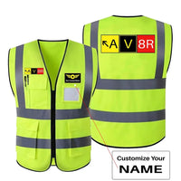 Thumbnail for AV8R aviation design printed on high-visibility reflective fabric reflective vest.