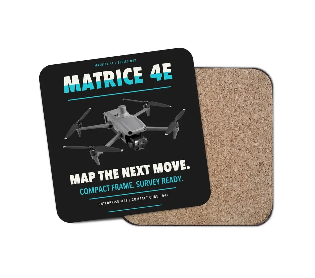 DJI Matrice 4E design on black 1 piece coaster