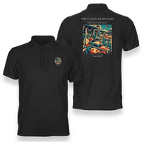 Thumbnail for VINTAGE G4376 - The Taxi Rank Rivalry - Double-Side Polo T-Shirt design on black