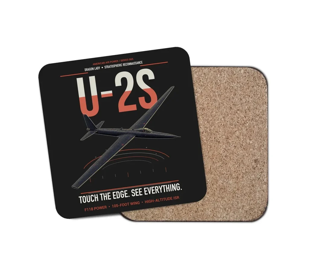 U-2S Dragon Lady design on black 1 piece coaster