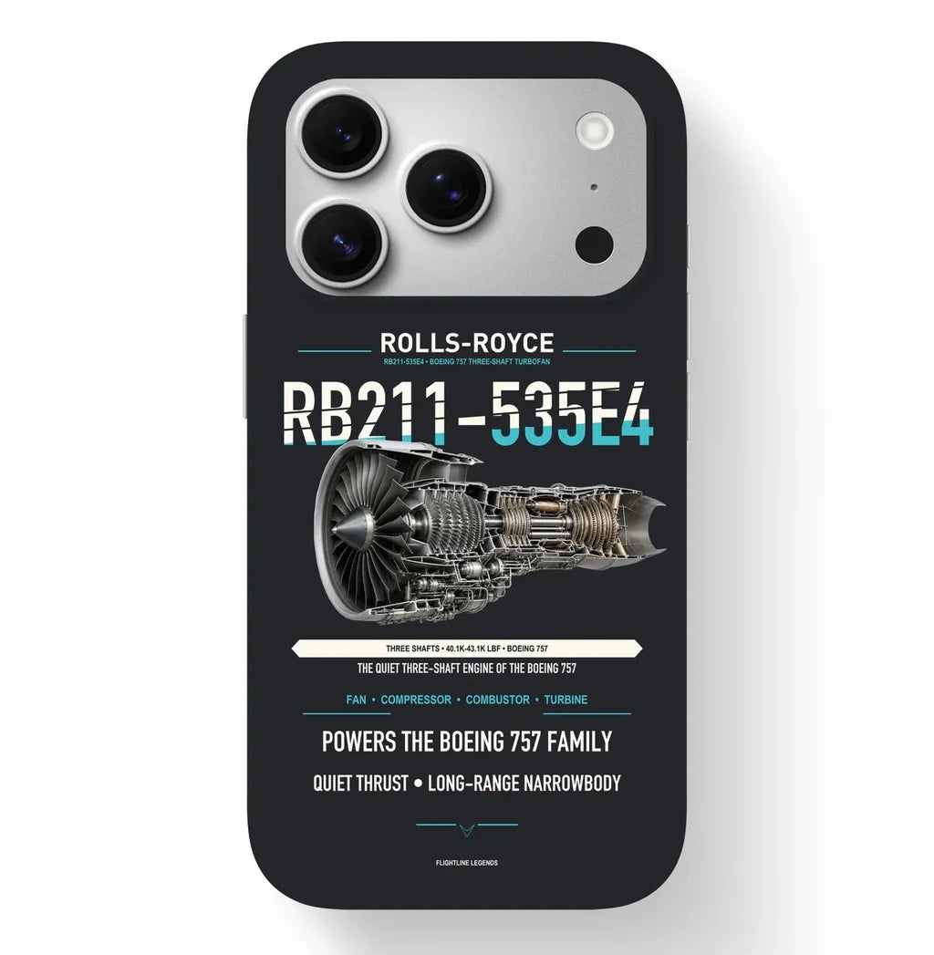 RB211-535E4 Case design on black iphone case