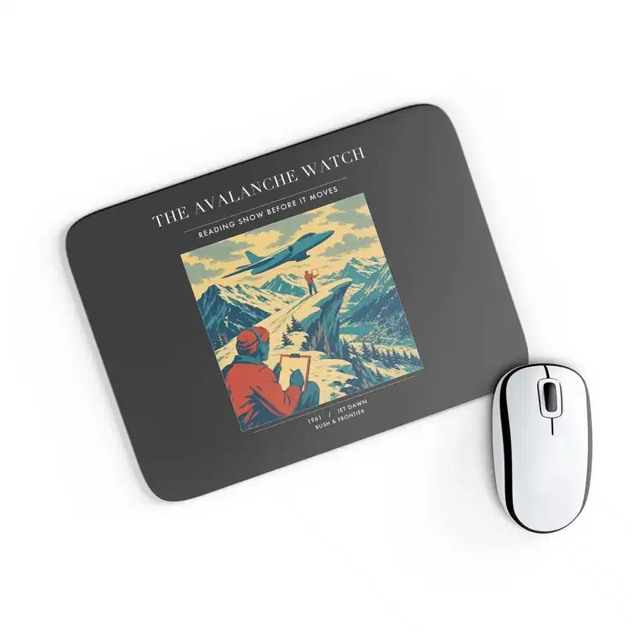 VINTAGE G4344 - The Avalanche Watch - Designed Mouse Pads design on black rectangle