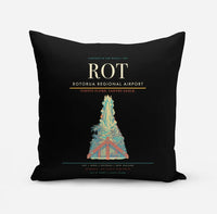 Thumbnail for Rotorua Regional Airport (ROT) design on black pillow
