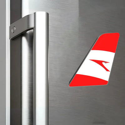 Austrian Airlines aviation design tail magnet in 3D metal with magnetic back.