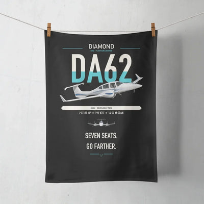 Diamond DA62 design on black towel