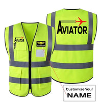 Thumbnail for Aviator aviation design printed on high-visibility reflective fabric reflective vest.