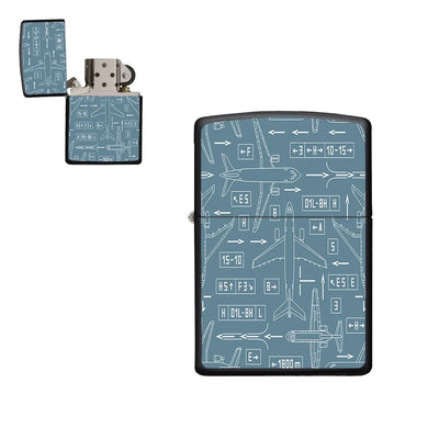 Jet Planes & Airport Signs aviation metal lighter in premium metal alloy.