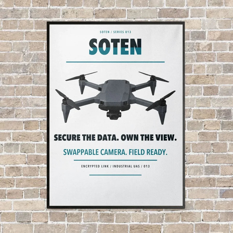 ACSL SOTEN vertical canvas print - framed - white background