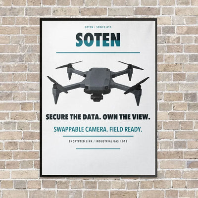 ACSL SOTEN vertical canvas print - framed - white background