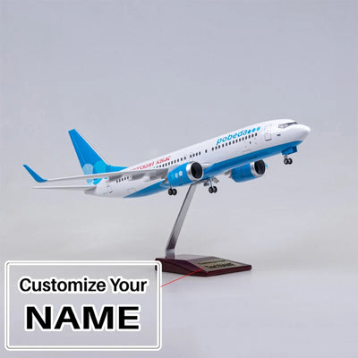 Side view of Russia Pobeda Airlines Boeing 737-800 Airplane Model (1/84 Scale - 47CM) aviation LED model airplane in diecast.