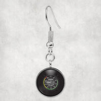 Thumbnail for Airplane Instruments-Airspeed aviation-themed earrings, polished hypoallergenic alloy.