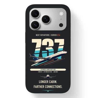 Boeing 737-900ER design on black magsafe iphone case