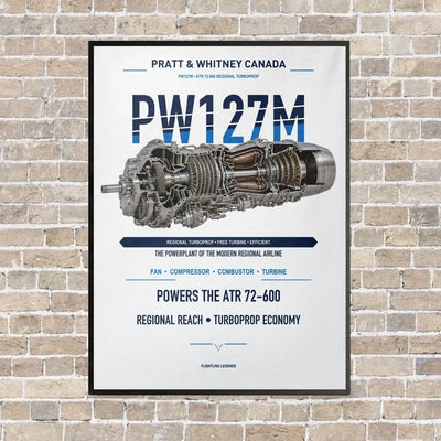 PW127M vertical canvas print - framed - white background