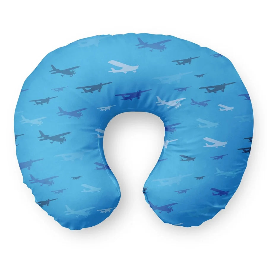 Many Propellers Travel & Boppy aviation design on memory foam with soft cover travel pillow.