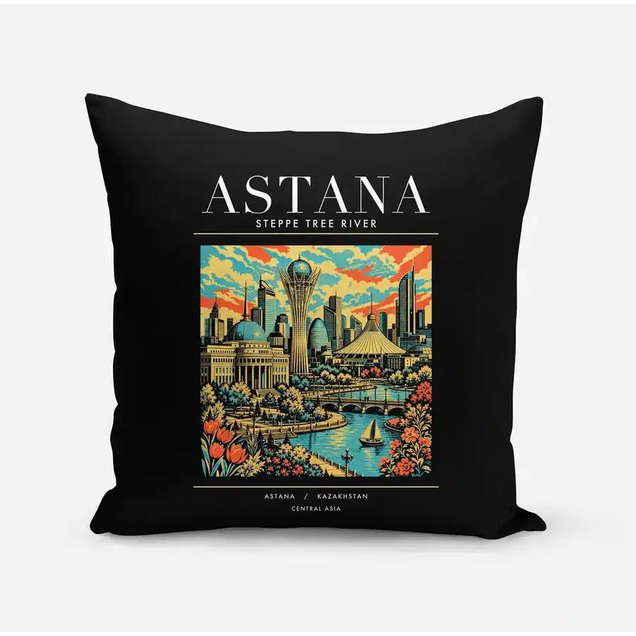 ASTANA - Poster - Pillow - Black