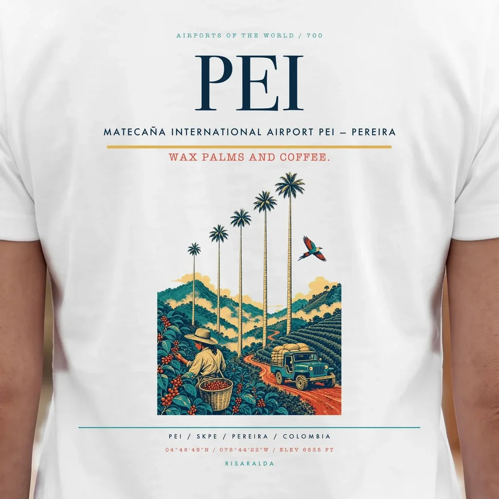 Matecaña International Airport (PEI) double-side t-shirt design close-up cover