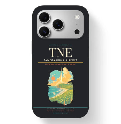 Tanegashima Airport (TNE) design on black iPhone 17 Pro MagSafe case