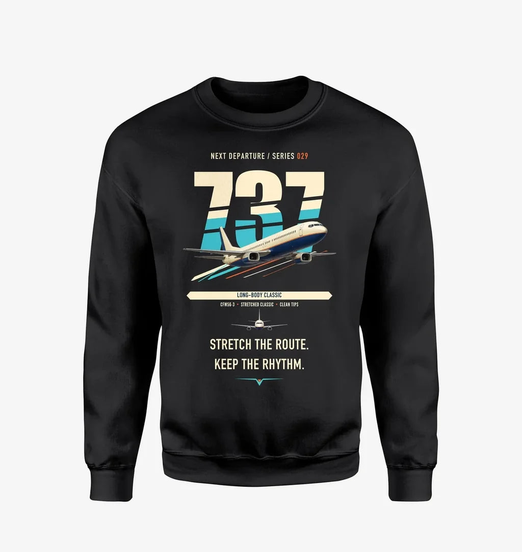Boeing 737-400 Classic design on black sweatshirt