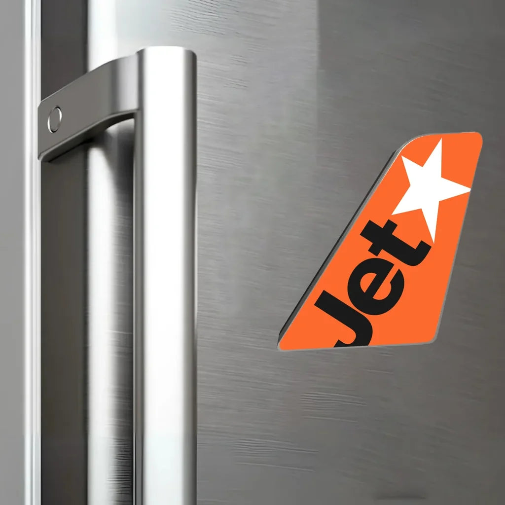 Jetstar Airlines aviation design tail magnet in 3D metal with magnetic back.