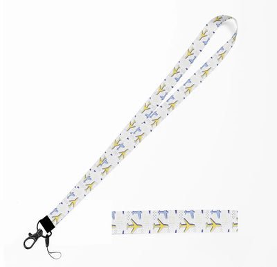 Very Colourful Airplanes lanyard and ID holder