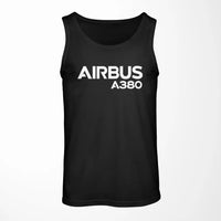 Thumbnail for Airbus A380 & Text aviation design on breathable cotton tank top.