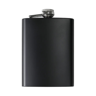 NO aviation design on stainless hip flask, compact pocket-size flask.