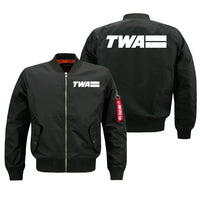 Thumbnail for Trans World Airlines (TWA) logo on black bomber jacket