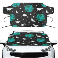 Thumbnail for Paper Planes & Earth Car aviation design on car windshield cover.