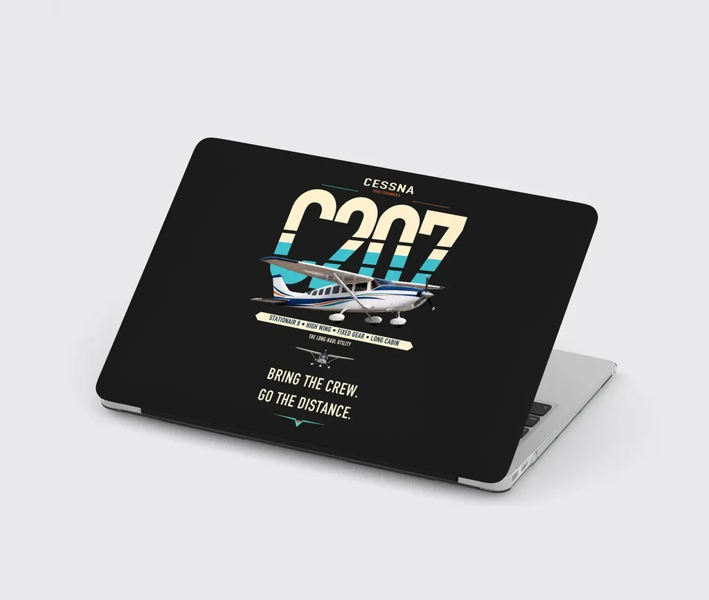 Cessna T207A Stationair 8 design on black MacBook case