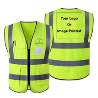 Thumbnail for Double Side Your Custom Logos aviation design printed on high-visibility reflective fabric reflective vest.